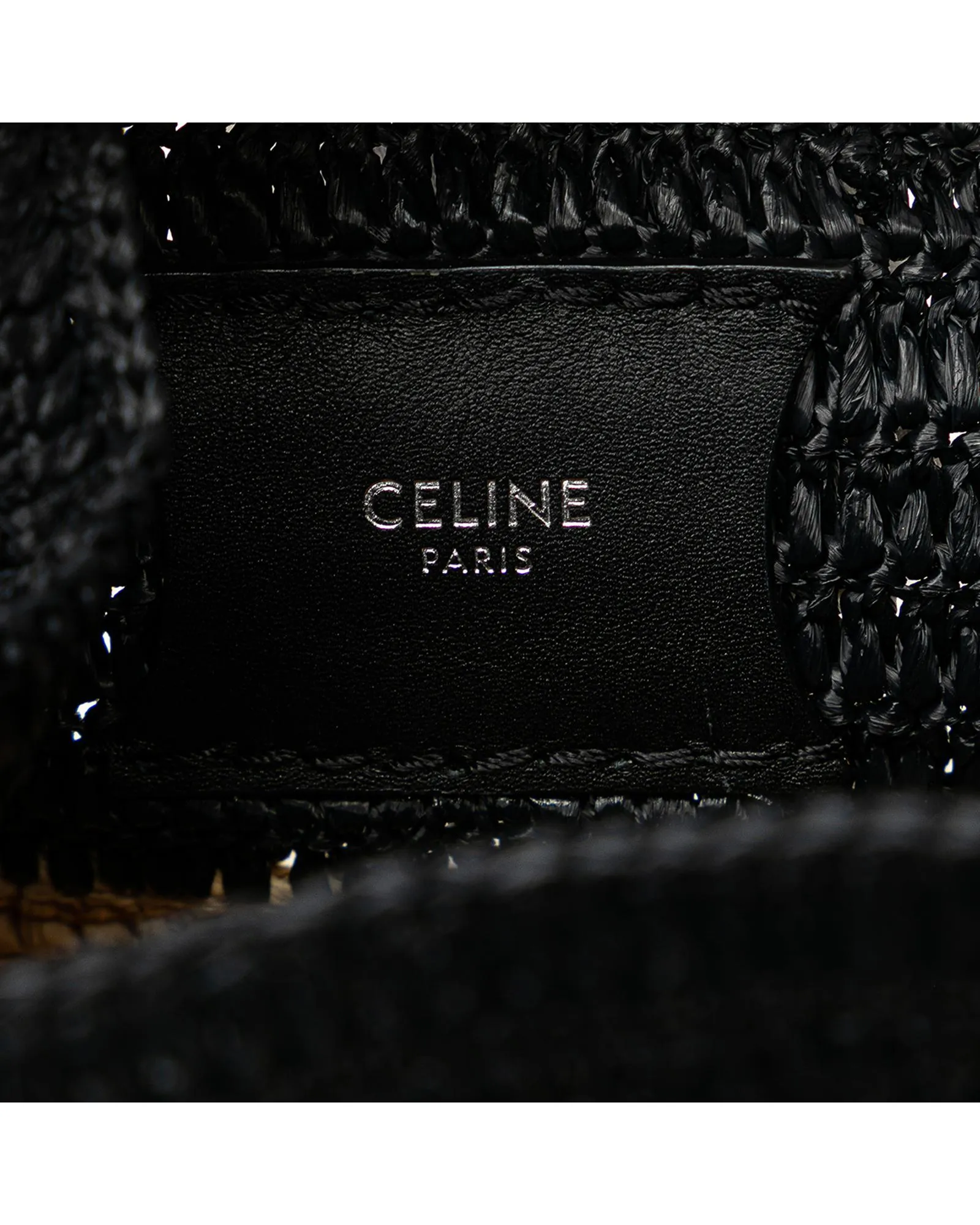 Woven Raffia Nano Bucket Bag with Leather Trim