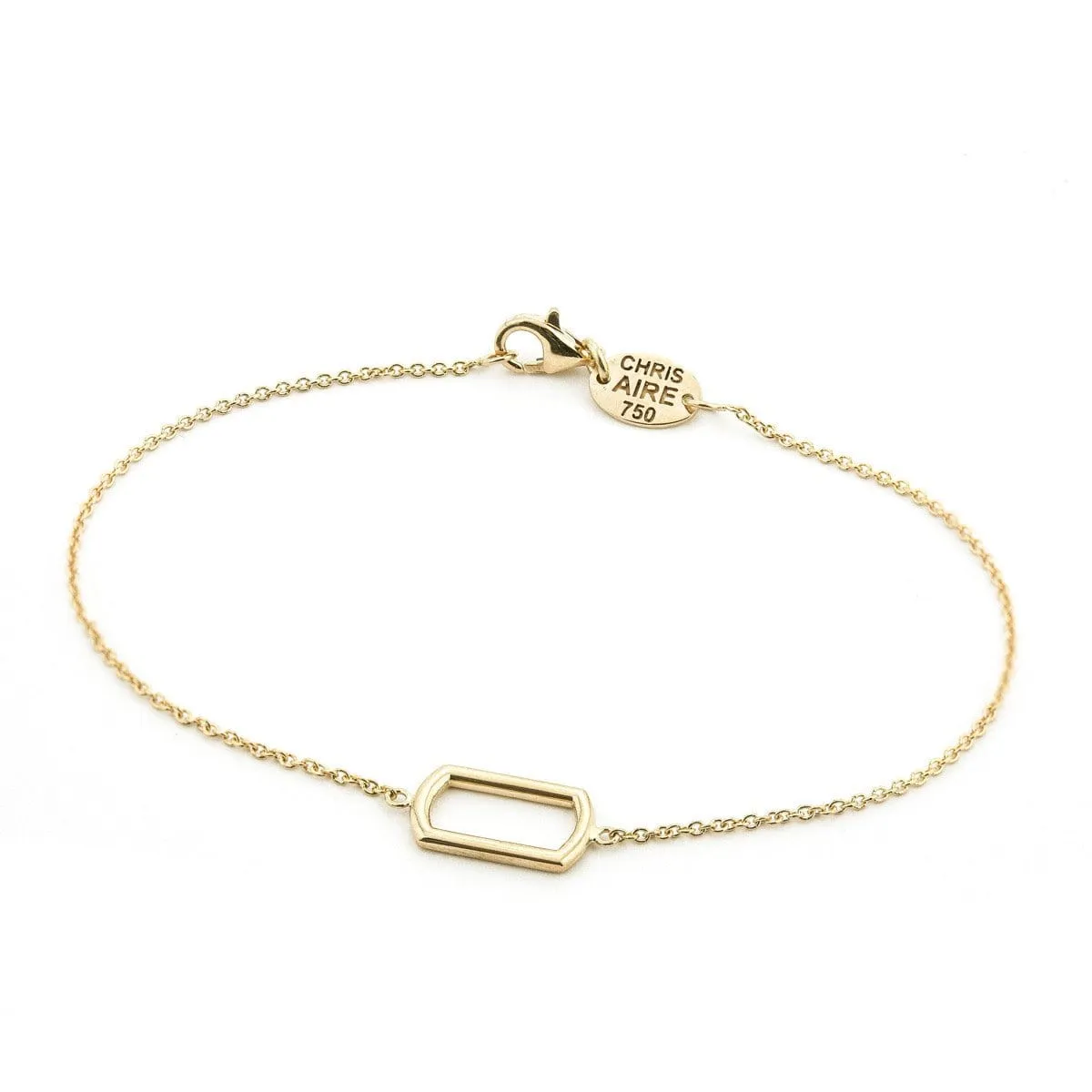 Yellow Gold Bracelet - 18-karat Solid  Yellow Gold Dog Tag Bracelet