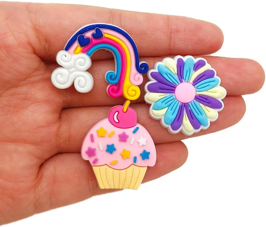YQVIE Cute Pink Flower Unicorn Donut Shoe Charms Set Fit for Clog Decoration Personalized Gifts for Girls Women Party Favors