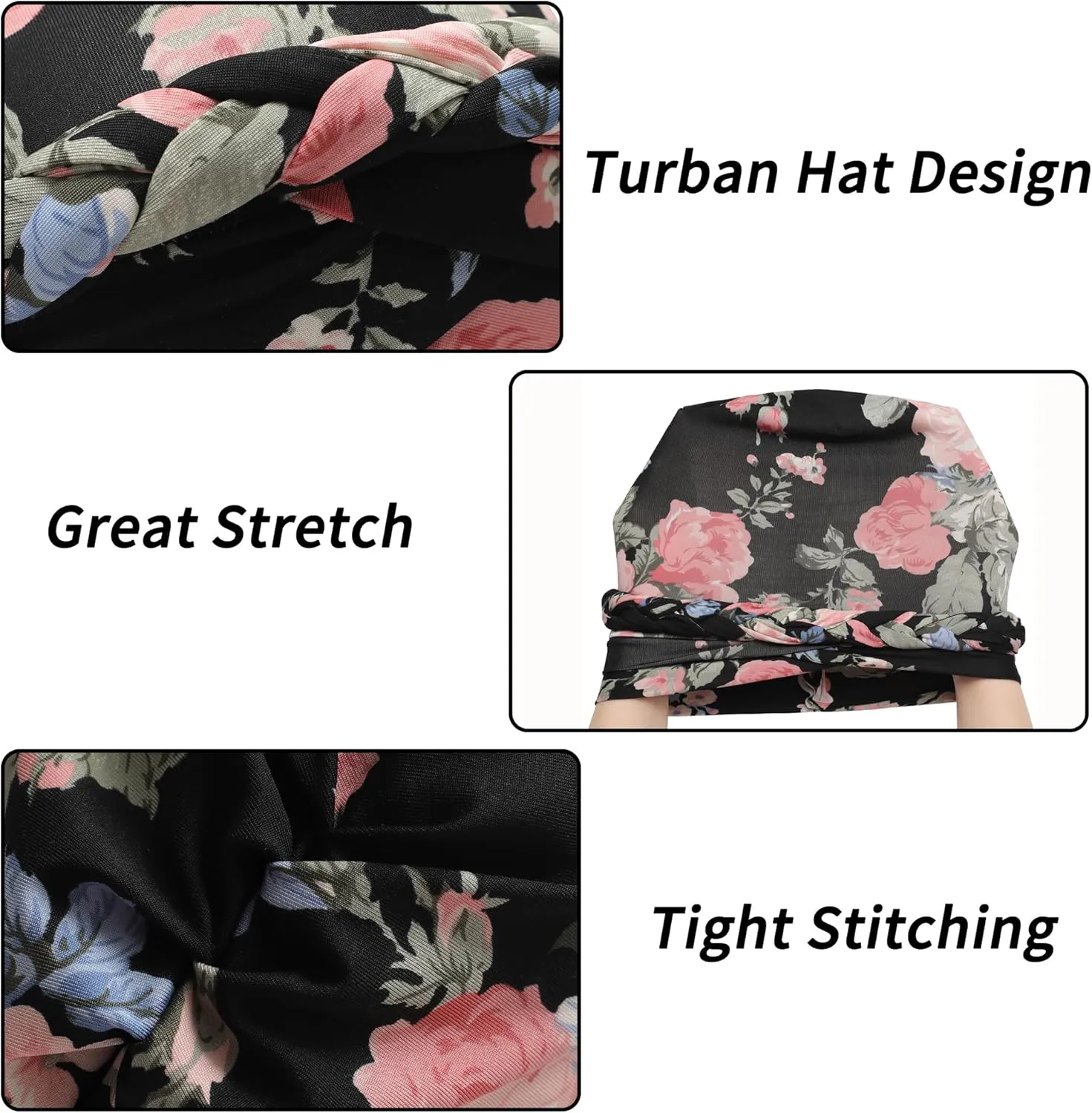ZLYC Chemo Headwear Pre Tied Turban Headwrap Lightweight Beanie Hat for Women