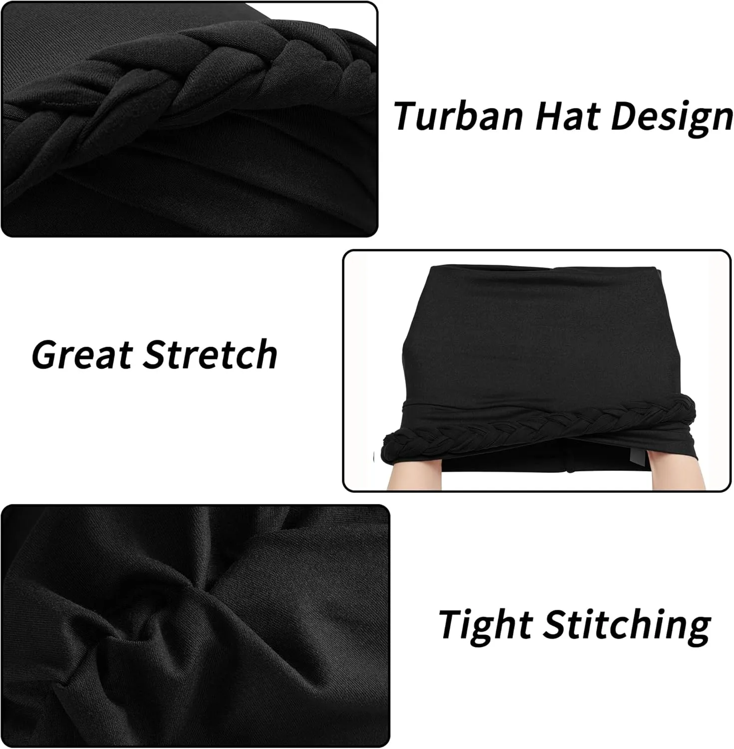 ZLYC Chemo Headwear Pre Tied Turban Headwrap Lightweight Beanie Hat for Women
